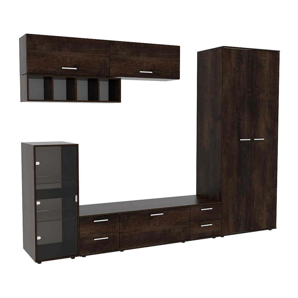 Стенка в гостиную Hugo-1, Дуб Конкордия, 2860х520х2120 Львов - изображение 1