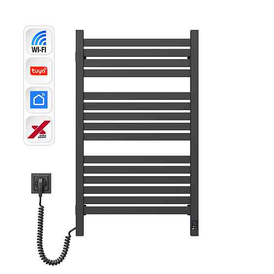 Електрична сушарка для рушників NAVIN Авангард X 480х800 Sensor з WI-FI лівобічна, чорний муар Київ