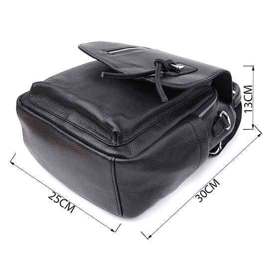 Классический женский рюкзак из натуральной кожи Vintage 23061 Черный Киев