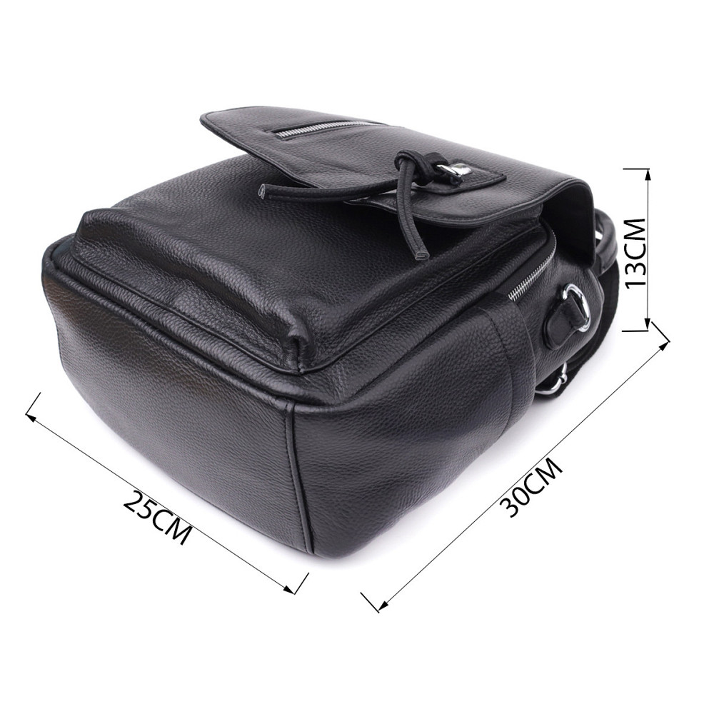 Класичний жіночий рюкзак з натуральної шкіри Vintage 23061 Чорний Київ - фото 3