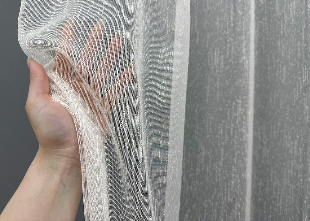 Тюль VR-Textil 1621т Льон з вишивкою і люрексом колір молочний з пудровим 300х270 см (42-0575) Київ - фото 4