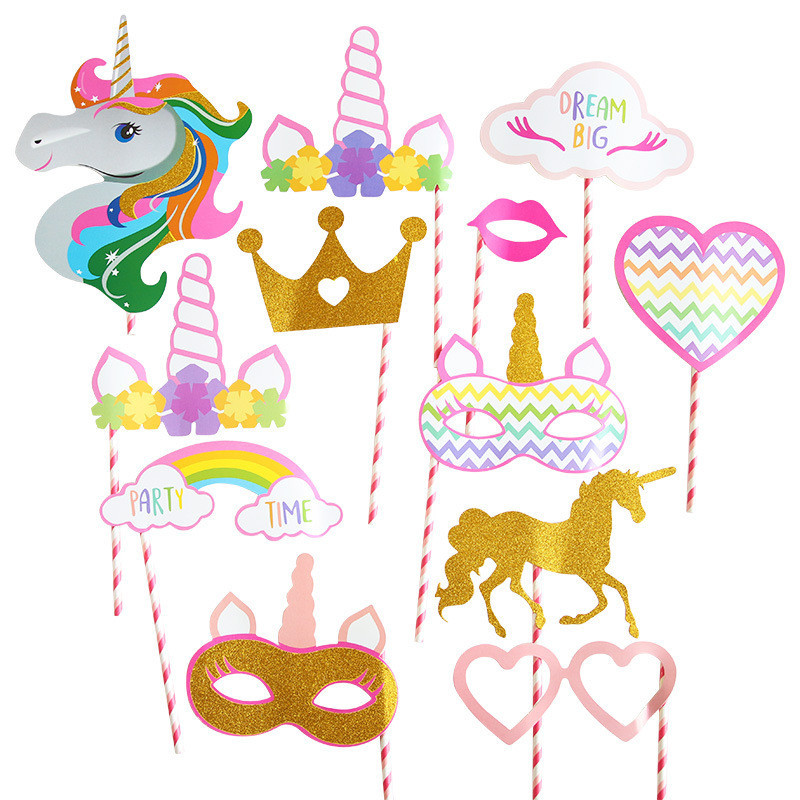 Фотобутафория Единорог для детей 12 деталей разноцветный Киев - изображение 1