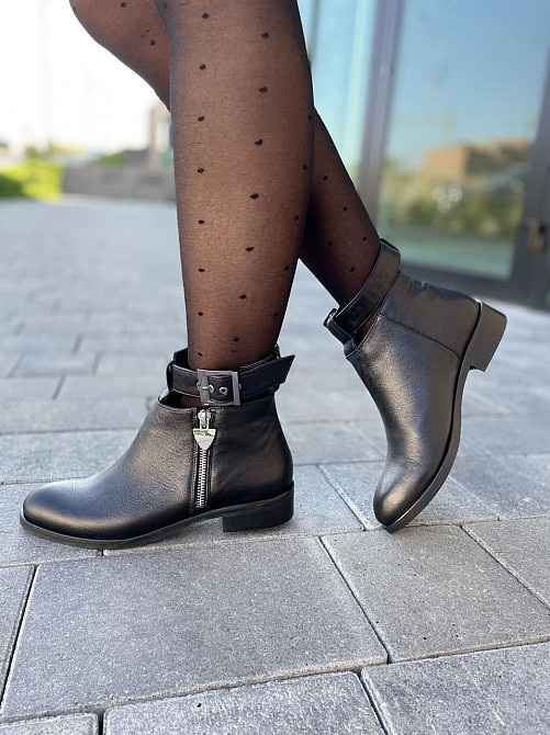 Жіночі черевики BOGATKO чорні натуральна шкіра висота 14 см (3767) 38р.39р. 38 Коломия - фото 1