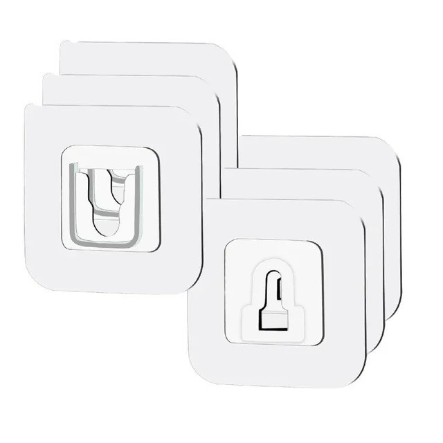 Настінний самоклеючий тримач 5шт, двосторонній крючок Київ - фото 1