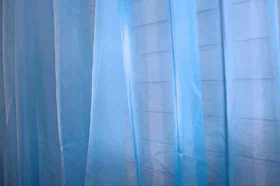 Тюль однотонна шифонова, колір блакитний Київ