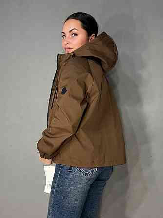 Куртка женская YZY 30128 ветровка оверсайз с капюшоном на подкладке one size, коричневый, one size Киев