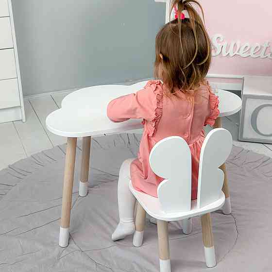 Столик "Хмаринка" та стілець "Метелик" для дітей, білий Київ