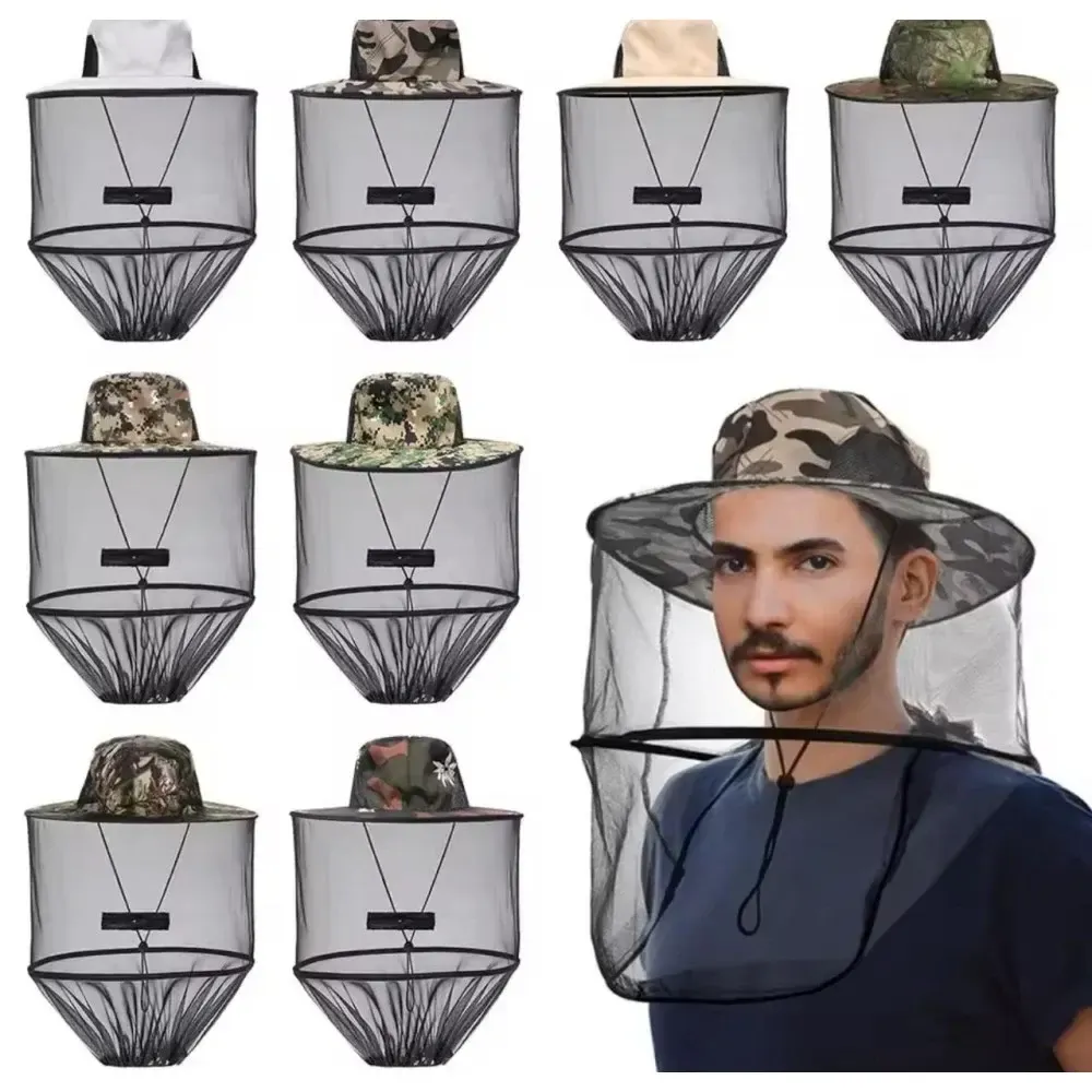 Шляпа антимоскитная камуфляж для охоты рыбалки садоводства / Панама с сеткой для защиты от мошек комаров Коломия - фото 1