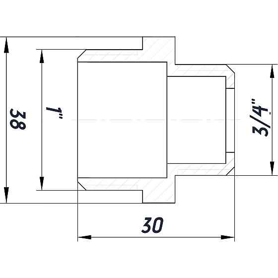 Ніпель редукційний 1″х3/4″ЗЗ нікельований під прокладку NN542G OPTIMUM Киев