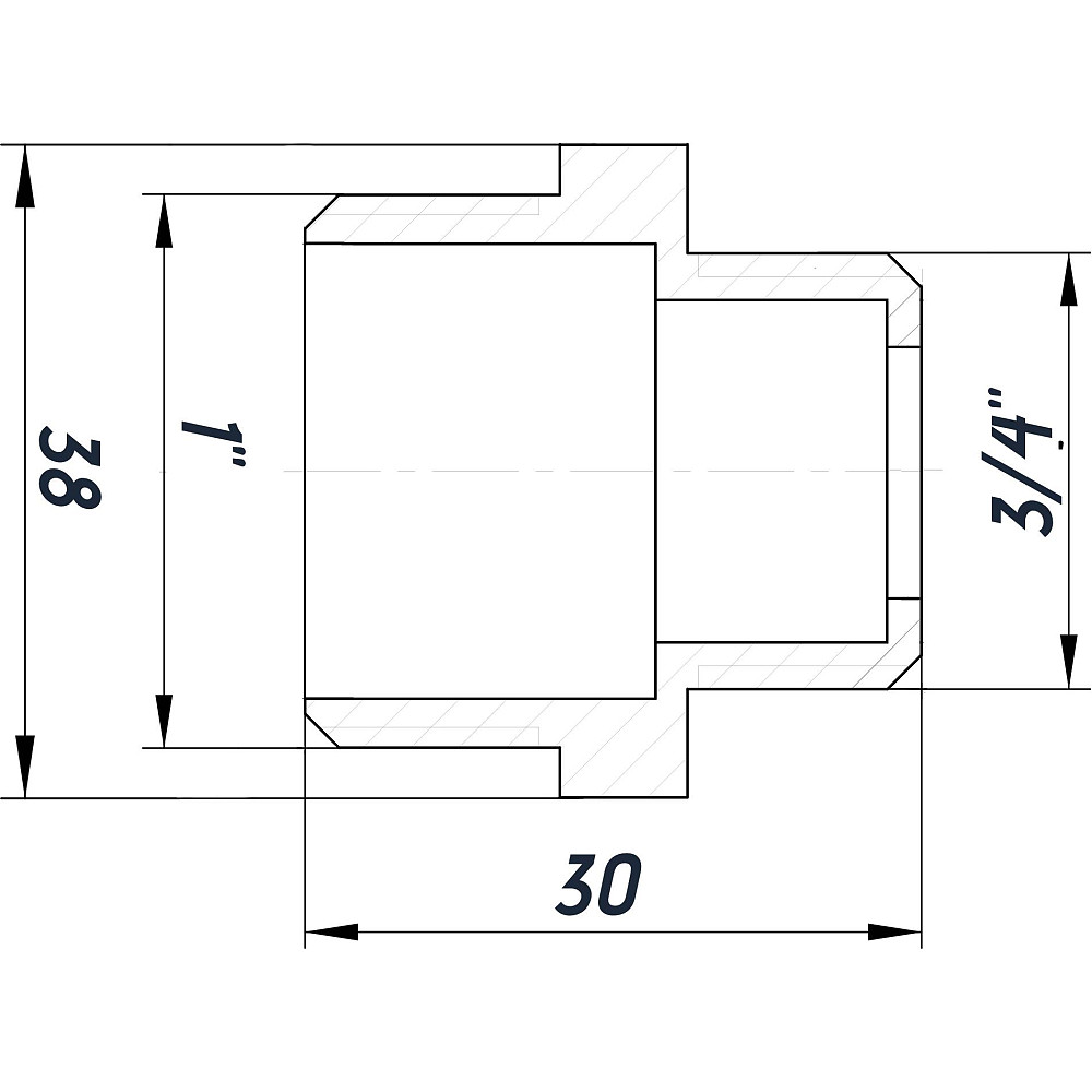 Ніпель редукційний 1″х3/4″ЗЗ нікельований під прокладку NN542G OPTIMUM Тернопіль - фото 3