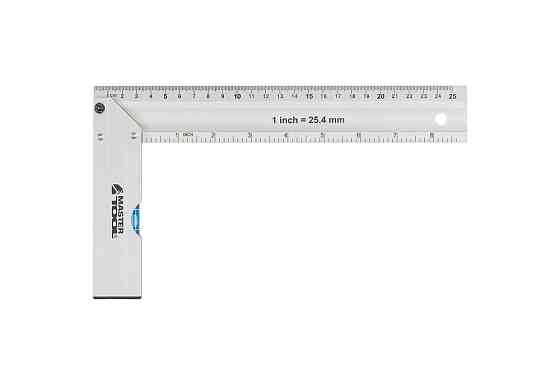 MASTERTOOL Кутник будівельний алюмінієвий MASTERTOOL 250 мм ручка Al з капсулою 0,5 мм/1м 30-42 Коломыя