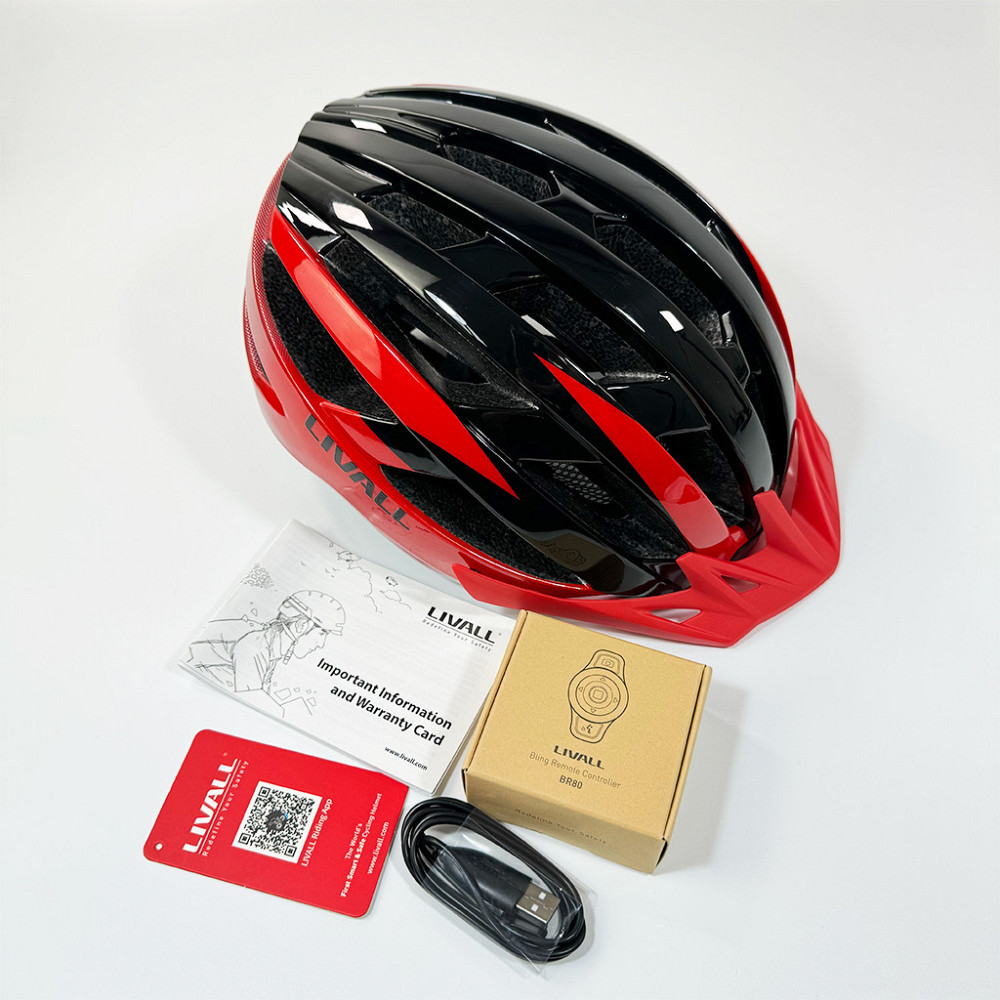 Захисний шолом Livall MT1 NEO (M) Black/Red (54-58см), акустика, мікрофон, сигнали поворотів та стопів, додаток, пульт BR80, Київ - фото 8