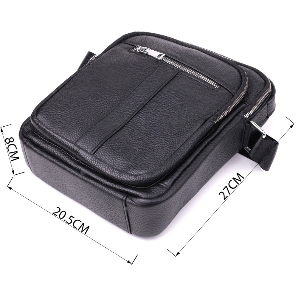 Мужская вертикальная сумка из натуральной кожи Vintage sale_15112 Черный Киев - изображение 3