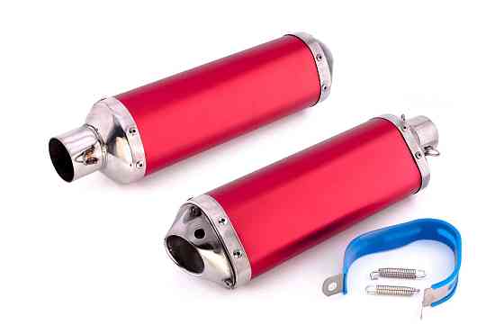 Глушитель (тюнинг)   420*10 см, креп. Ø78mm   (нержавейка, красный, прямоток)   118 Мукачево