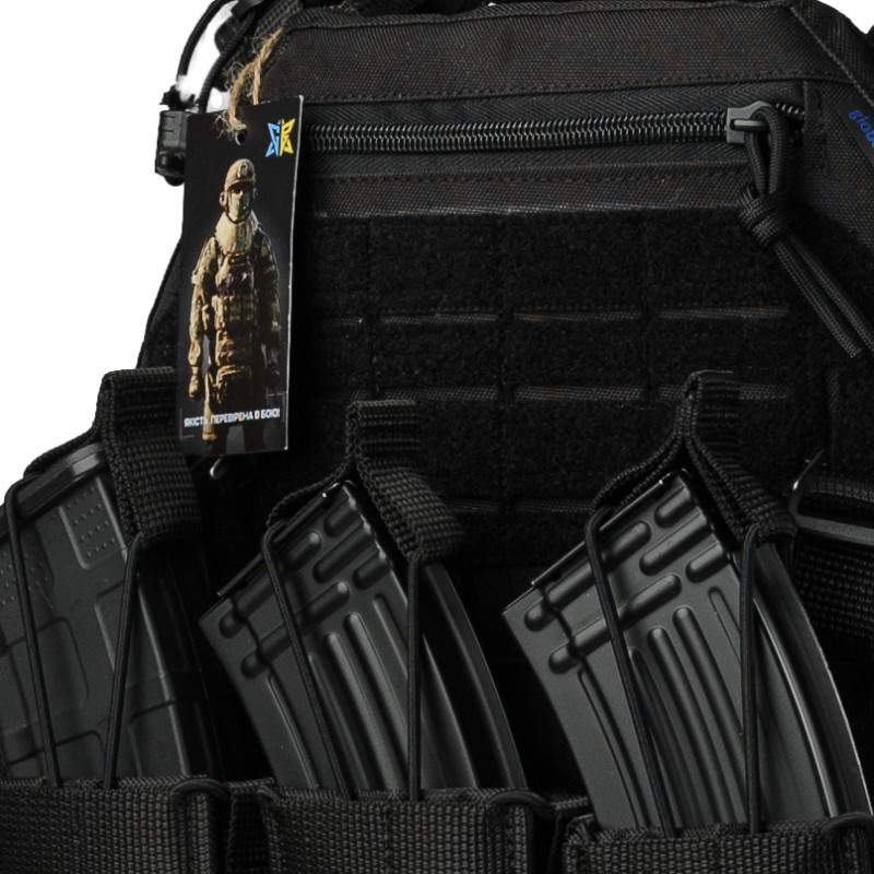 Плитоноска тактична Warmor Gen.3 Pro Max зі швидким скиданням з підсумками (Чорна) Київ - фото 10