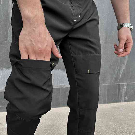 Чоловічі штани джогери з кишенями чорні Pobedov Vershyna Київ