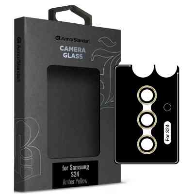 Скло захисне Armorstandart Camera glass Supreme Black Icon Samsung S24 Amber Yellow (ARM76609) Вінниця