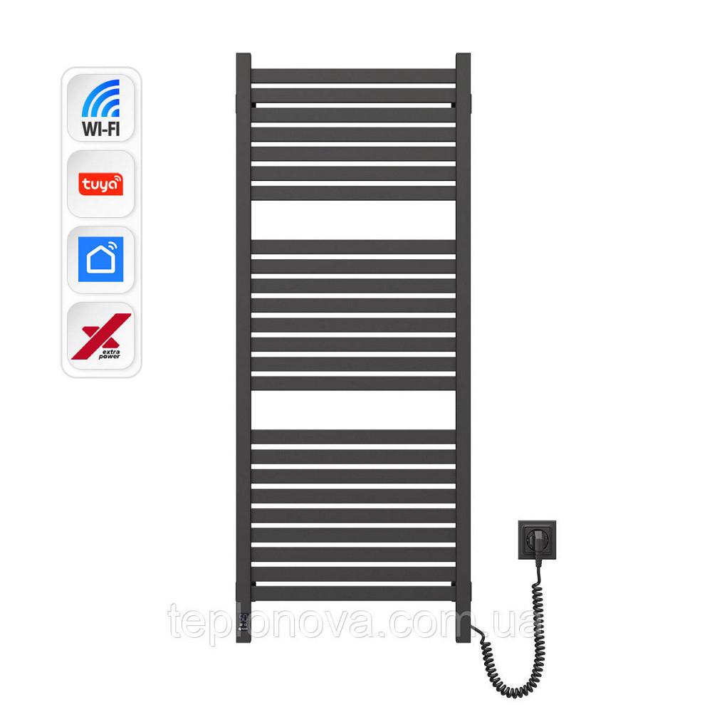 Электрический полотенцесушитель NAVIN Авангард X 480х1200 Sensor с WI-FI правосторонний, черный муар Черновцы - изображение 1