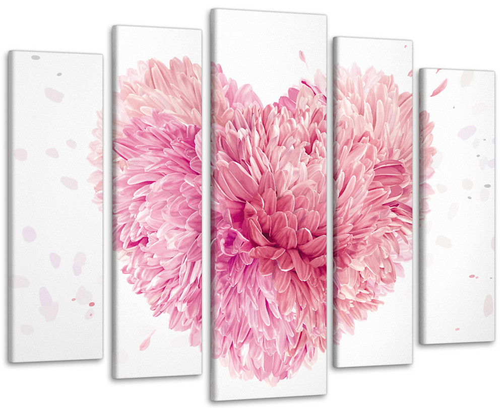 Модульна картина у вітальню / спальню Серце Квіти Art-485_5 ( 80х118см ) Київ - фото 1