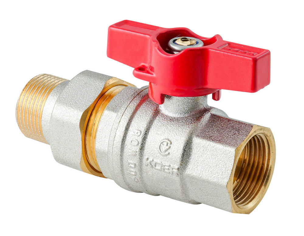 Кран з американкою Koer Extreme KE.227-15 - 1/2" ручка "метелик" червона (KR5765)   ( 20529 ) Харків - фото 5