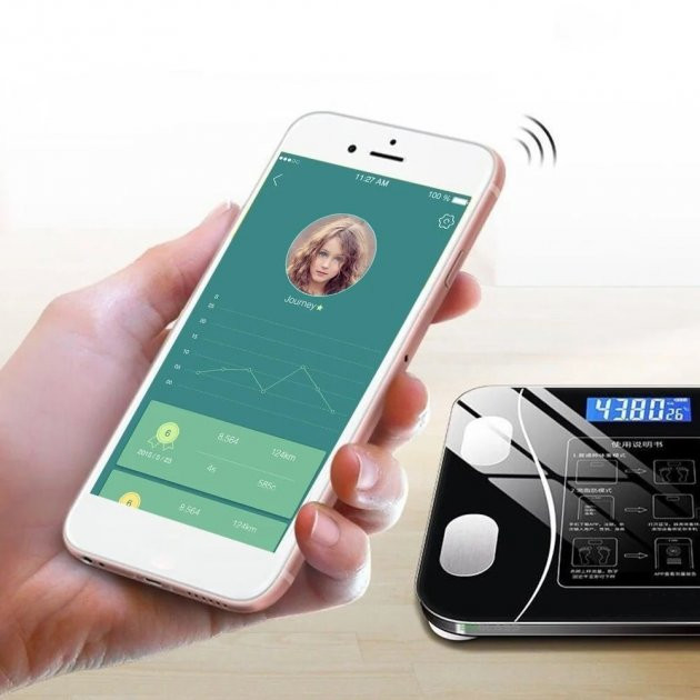 Умные напольные смарт весы TY-EB619 Bluetooth подключение к телефону Київ - фото 4