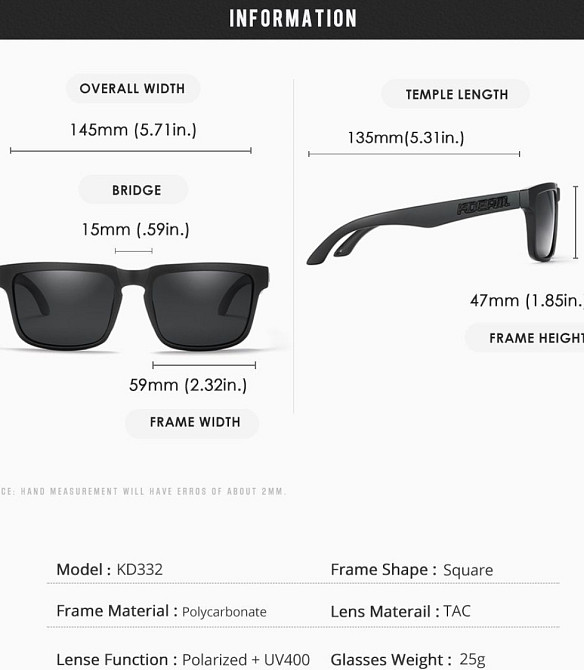 Солнцезащитные очки Kdeam с поляризацией. Киев - изображение 2