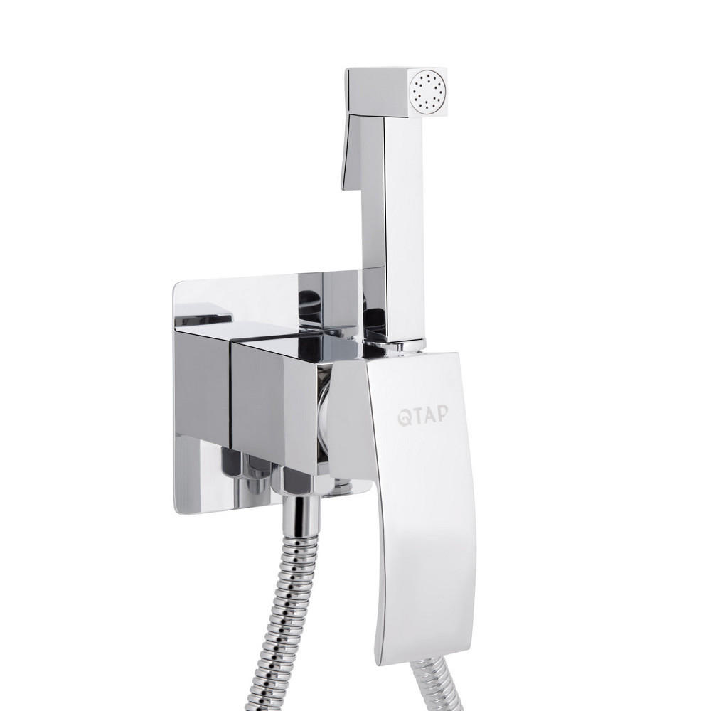 Набір для гігієнічного душу Qtap Swan Cascada прямокутний QTSWA262CRM45567 Chrome Київ - фото 3