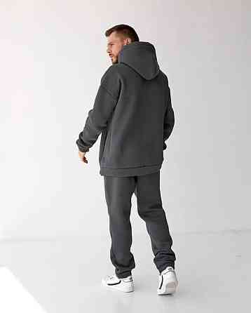 Спортивный мужской теплый костюм на флисе Графитовый 48 Харьков