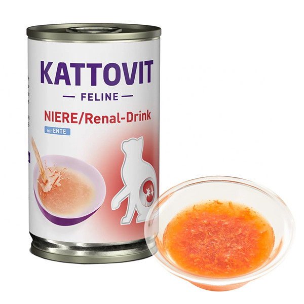 Kattovit Veterinary Niere Renal Drink КАТТОВИТ РЕНАЛ УТКА диетический напиток для котов с заболеваниями почек, банка 135мл Киев - изображение 1