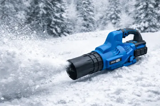 Воздуходувка синяя большая аккумуляторная QIF-11F для уборки листьев и снега + 2 аккумулятора Коломия