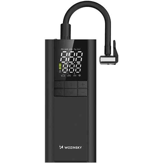 Автомобільний портативний компресор Wozinsky WPEP-8000 150 PSI, Power Bank 8000 мАг, Black Винница