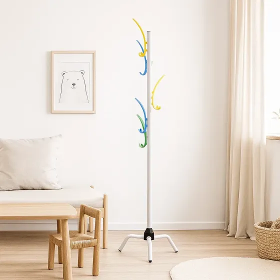 Вешалка стойка для верхней одежды вешалка напольная металлическая на ножках размер 174х40х40 см цвет белый Каменец-Подольский