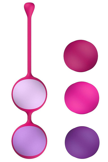 Вагінальні кульки Liebe Kewos — Cerise/Candy Violet, 5 кульок у комплекті, 15, 25, 35, 45 і 55 г Sex Aura Київ - фото 3