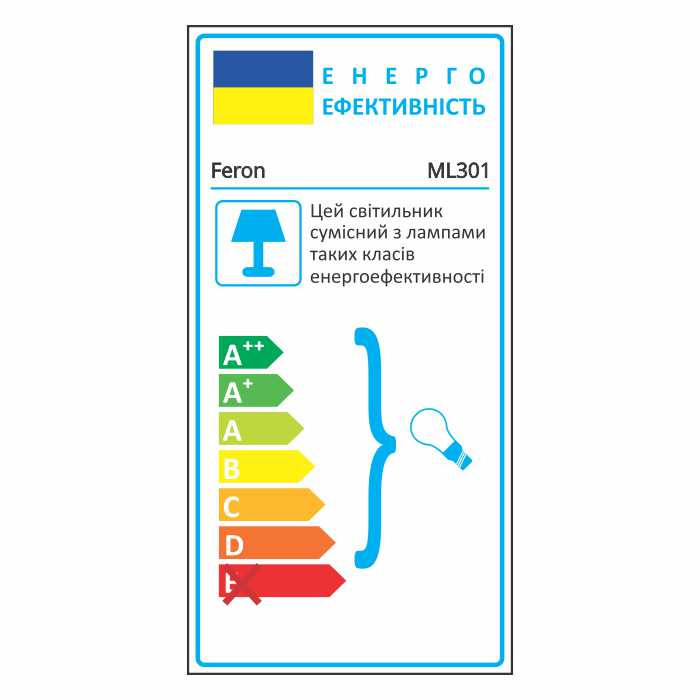 Накладний світильник Feron ML301 під лампу чорний Харків - фото 2