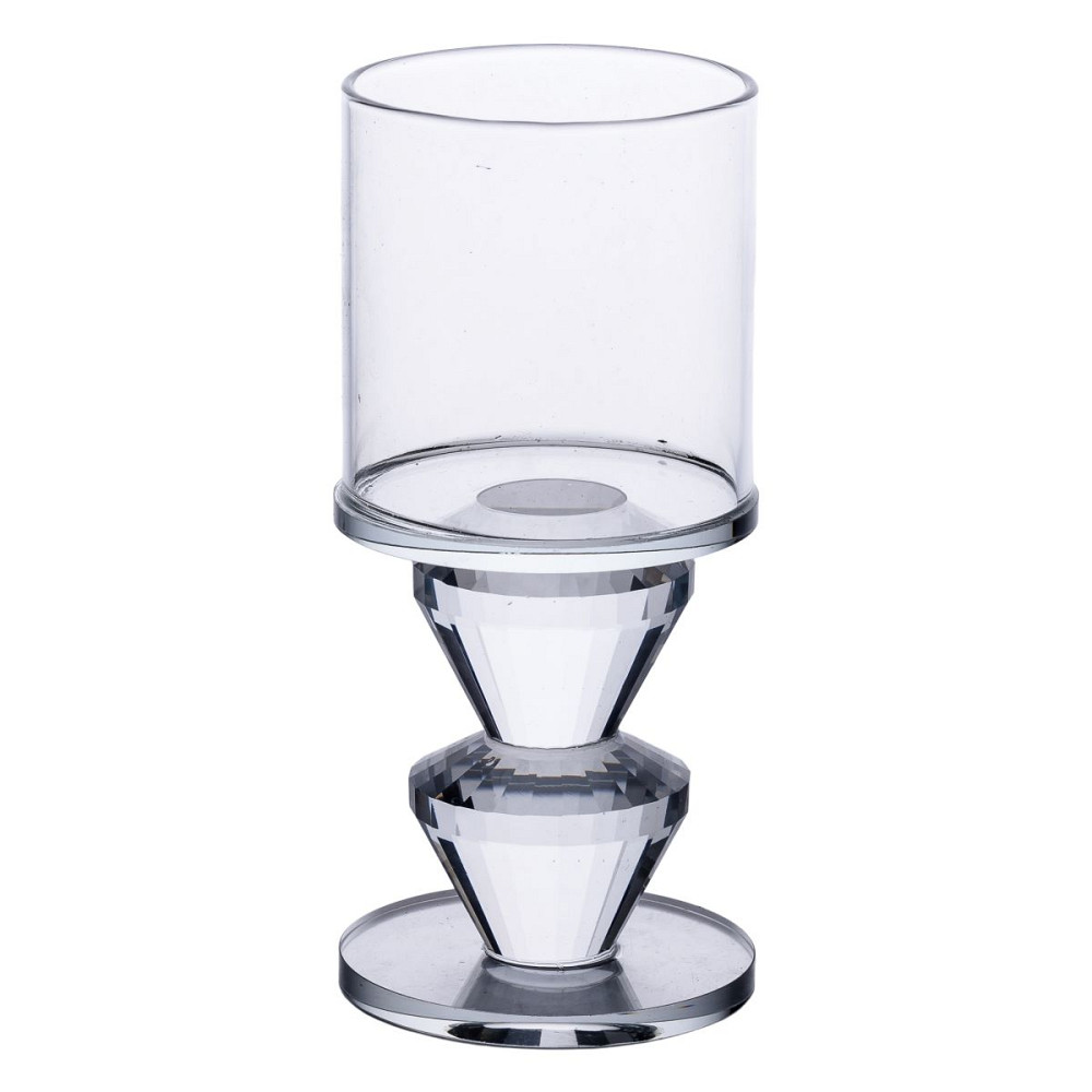 Підсвічник скляний 6×13.3 см на одну свічку підсвічник келих на ніжці декоративний прозорий HP-4-28M Коломия - фото 1