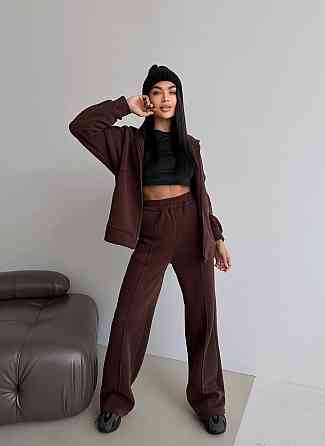 Женский теплый прогулочный костюм двойка: брюки + зип-худи трехнитка на флисе 46/48 Одесса