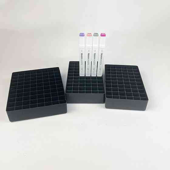 Подставка для маркеров органайзер для канцелярских принадлежностей на 200 ячеек Черная Каменец-Подольский