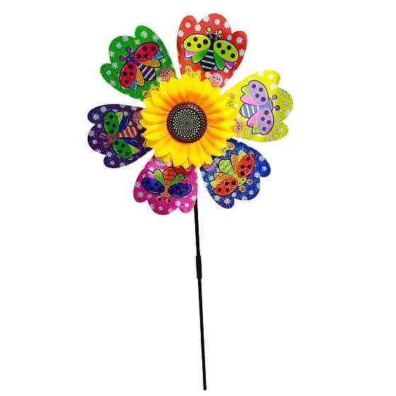 Дитячий вітрячок "Сонечко" МR 1225-4 квітка діаметром 28 см, паличка 48 см Вінниця