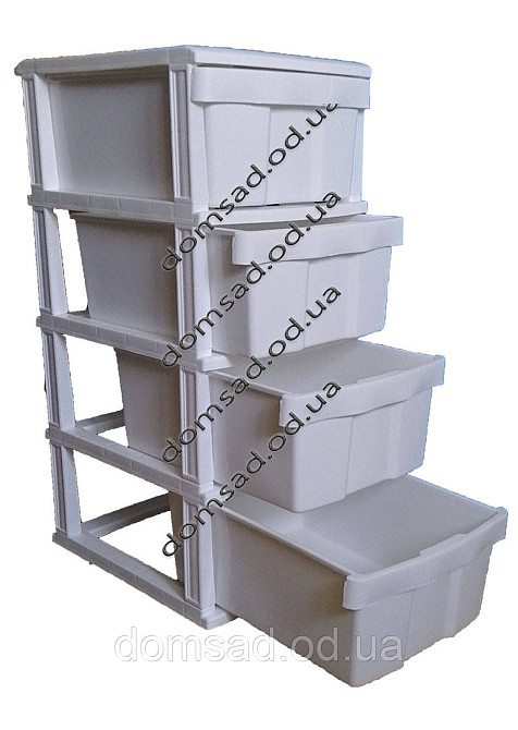 Комод пластиковий Жасмин білий 4 ящики 48х38х88 Одеса - фото 3