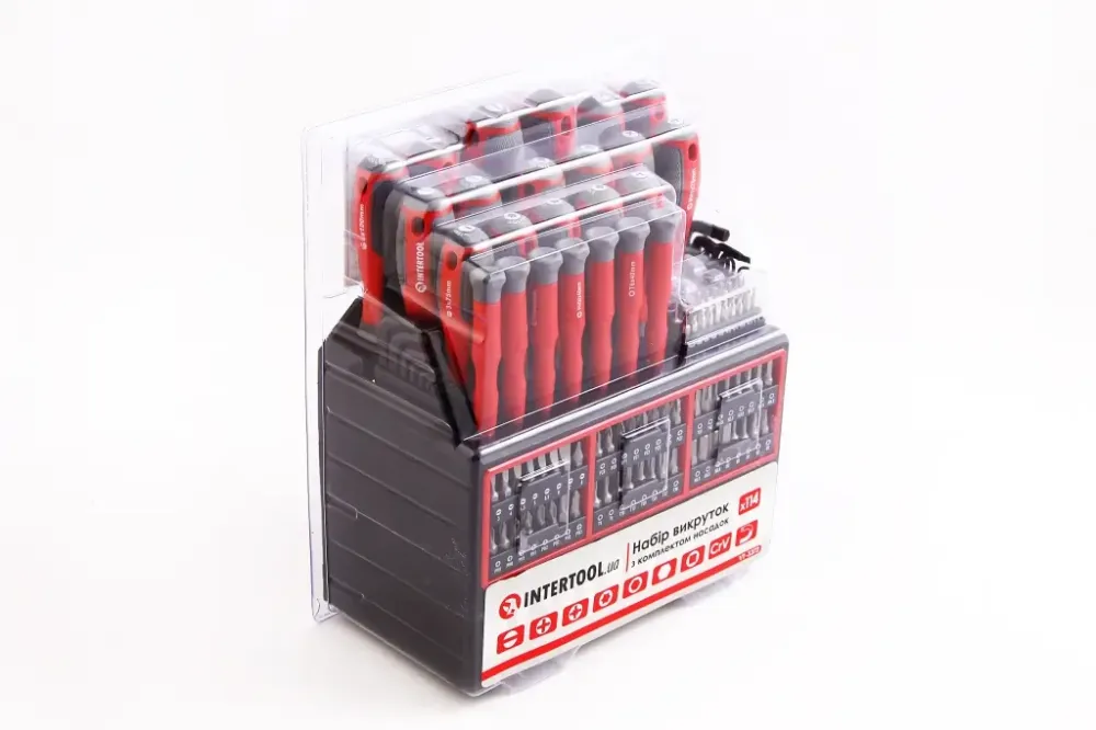 Набір отворів, насадок, ключів Г-подібних 6-г. Intertool 114 ед. в кейсі Вінниця - фото 1