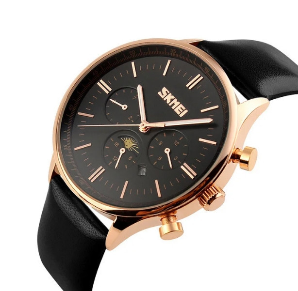 Мужские классические часы Skmei 9117 Black Gold Винница - изображение 2