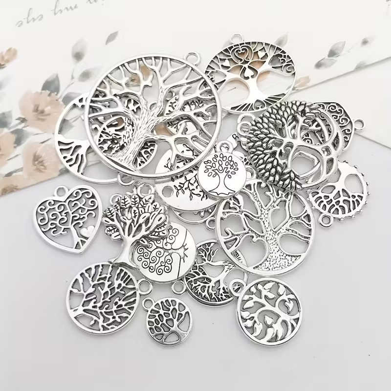 Набор подвесок «Дерево жизни» – 20 шт серебристых элементов для украшений Киев - изображение 1