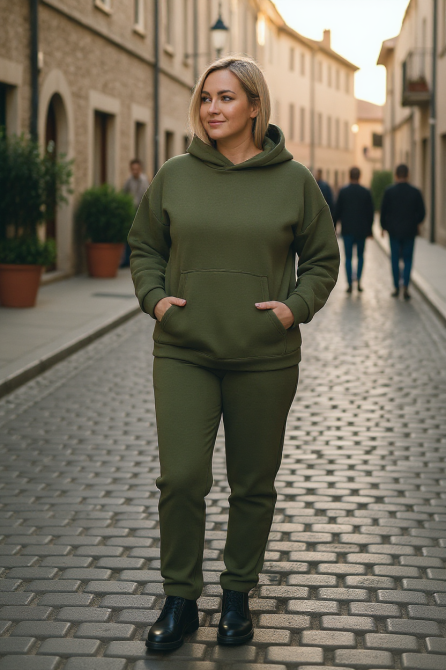 Теплый женский костюм на флисе батал Хаки 2XL/3XL Харьков - изображение 1