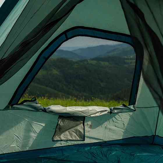 Lugi Намет кемпінговий 3-місний з тентом 235*235*155 см синій LU005BL Коломия