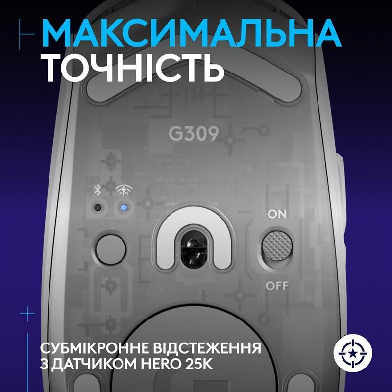 Миша бездротова Logitech G309 White (910-007207) Білий Харьков - изображение 4