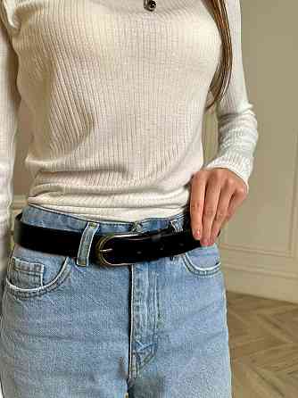 Чорний шкіряний ремінь Київ