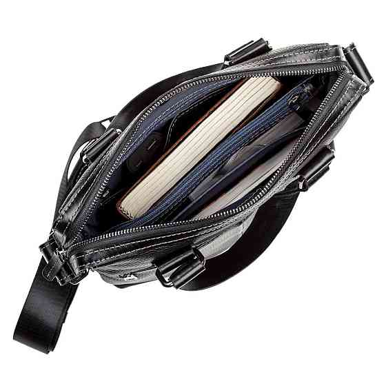 Сумка чоловіча шкіряна Чорна (SHVIGEL) Київ