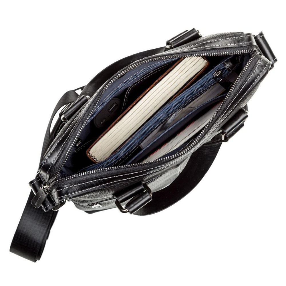 Сумка мужская кожаная Черная (SHVIGEL) Киев - изображение 3