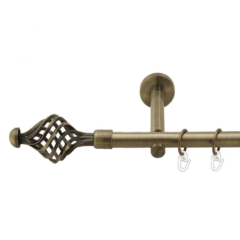 Карниз Orvit Арезо металевий однорядний циліндр+профіль (16 см) гладка труба кільце металеве Антик 19 мм 200 Львов - изображение 1