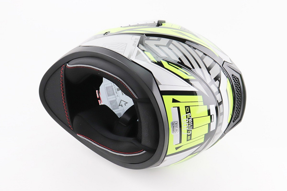 Шолом інтеграл, закритий (сертифікація DOT)+відкидні окуляри BLD-M67 М (57-58см), ЧОРНИЙ/НЕОНОВО-ЗЕЛЕНИЙ Киев - изображение 2